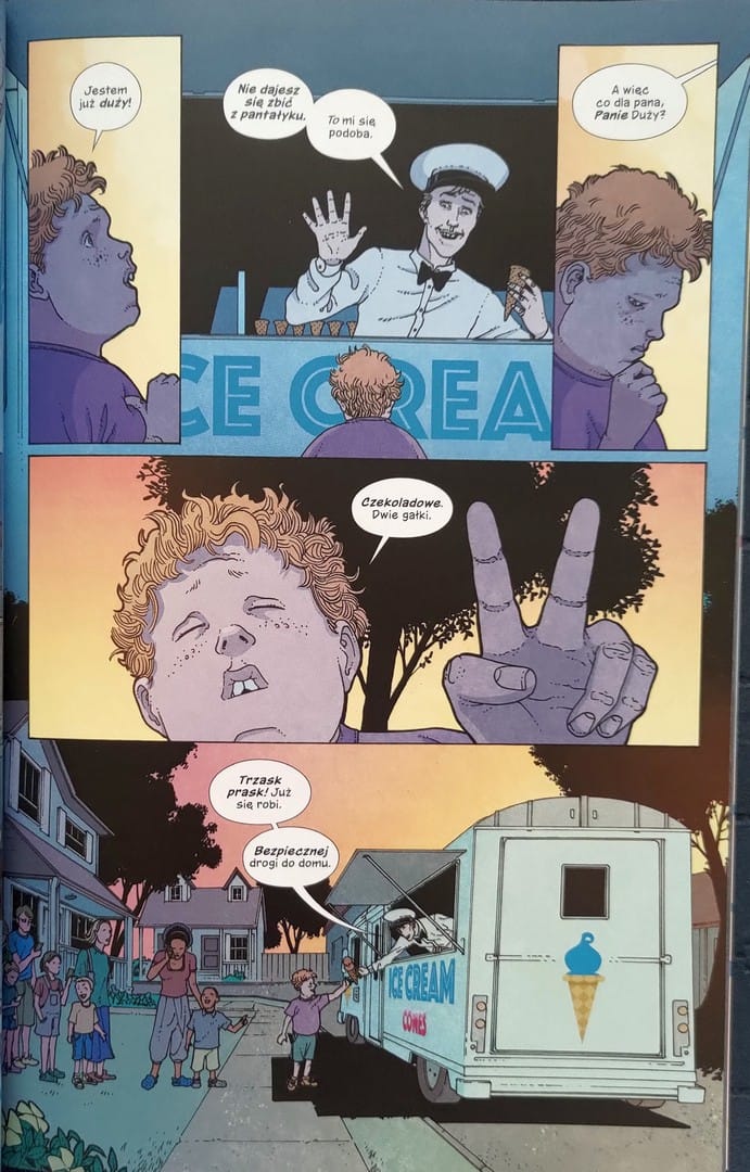 strona komiksu „Ice Cream Man. Tom pierwszy”