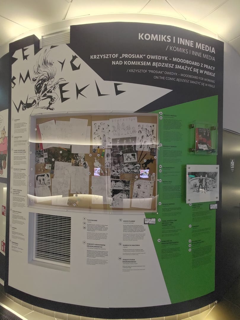 fragment wystawy w Centrum Komiksu i Narracji Interaktywnej w Łodzi