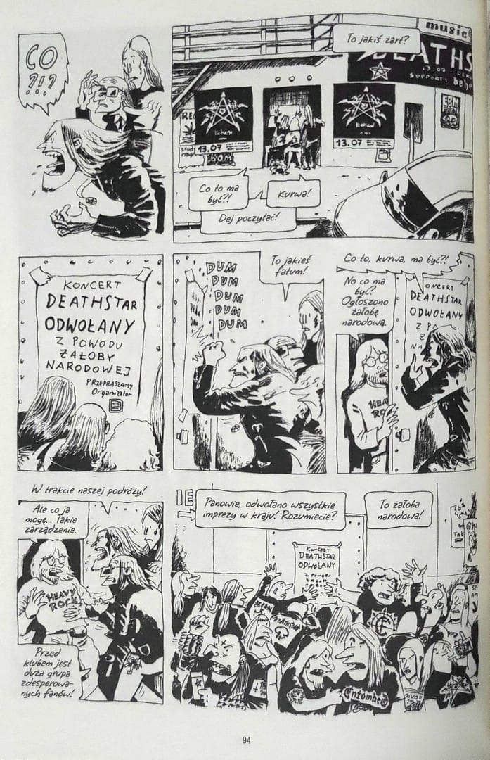 strona komiksu „Będziesz smażyć się w piekle”