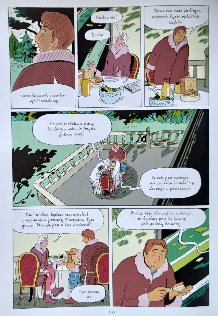 strona komiksu "Pillow Man. Mężczyzna naszych marzeń"