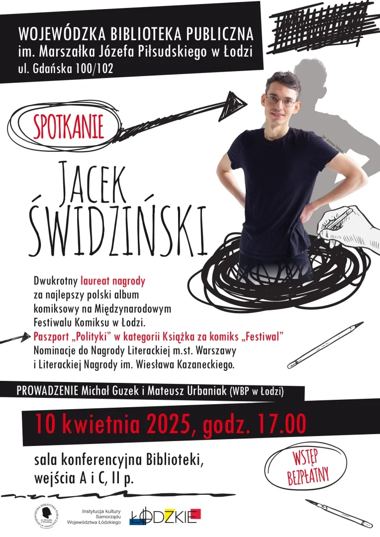 Jacek Świdziński spotka się z fanami w Wojewódzkiej Bibliotece Publicznej w Łodzi