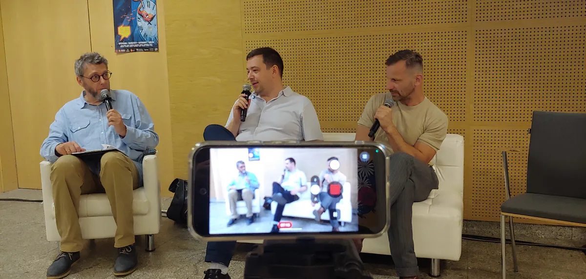 Tomasz Kołodziejczak, Tobiasz Piątkowski i Marek Oleksicki na Komiksowej Warszawie 2026