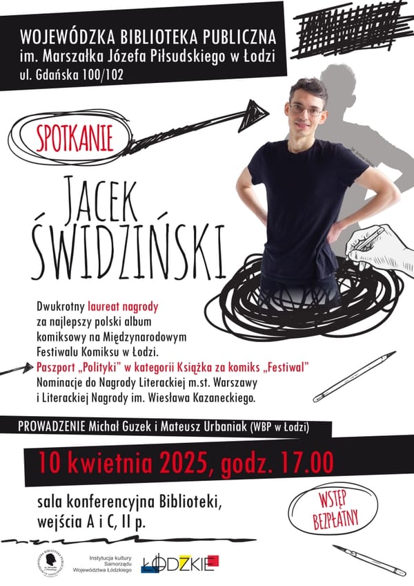 Jacek Świdziński spotka się z fanami w Wojewódzkiej Bibliotece Publicznej w Łodzi