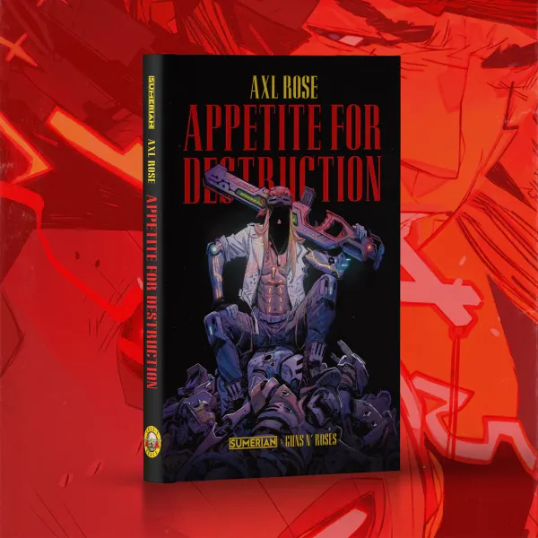 „Appetite for Destruction” w wersji komiksowej. Axl Rose jako cyborg