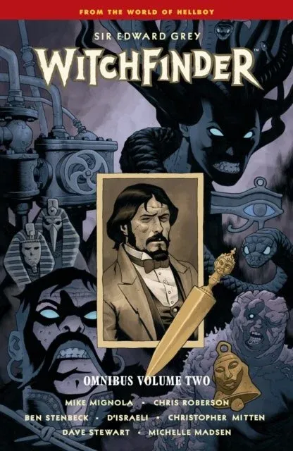 Sir Edward Grey w mrocznym wiktoriańskim Londynie, latarnia gazowa, cień demona w tle.