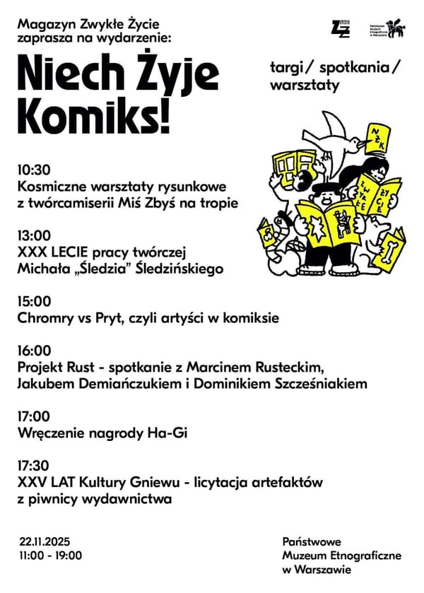 Niech Żyje Komiks! Targi, warsztaty i licytacja skarbów w Warszawie