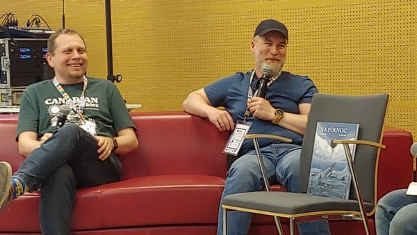 Łukasz Godlewski i Marcin Bałczewski o komiksie „Na północ” na Komiksowej Warszawie