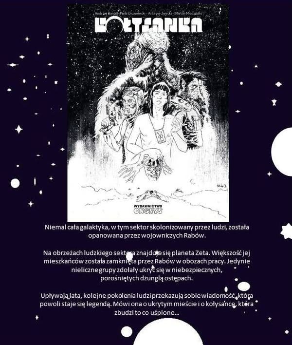 Okładka komiksu „Kołysanka” z logo wydawnictwa Ongrys