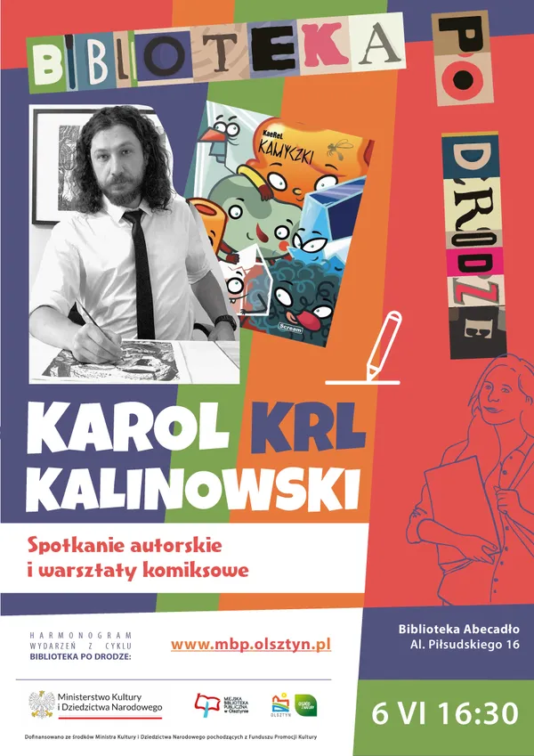 Karol KRL Kalinowski spotka się z czytelnikami w Olsztynie. W programie warsztaty komiksowe